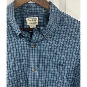 LL Bean Shirt Mens XL Plaid Button Down Traditional Fit Pocket‎ Casual Hiking